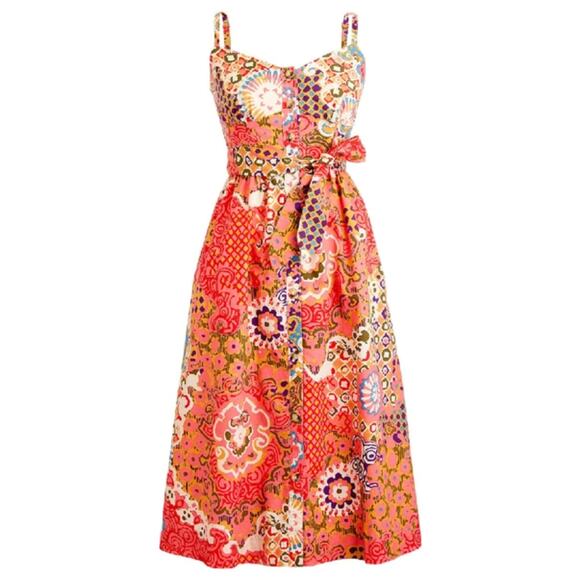 J.Crew Dresses & Skirts - J. CREW Classic Button Front Poplin Midi Sundress In Vibrant Rose Pink {ZZ22}